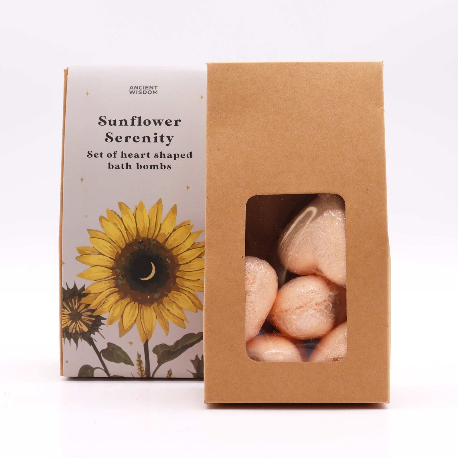Širdelės formos vonios bombų rinkinys „Sunflower Serenity“ – pasifloros vaisiaus aromatas
