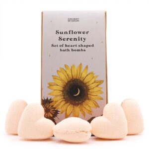 Širdelės formos vonios bombų rinkinys „Sunflower Serenity“ – pasifloros vaisiaus aromatas